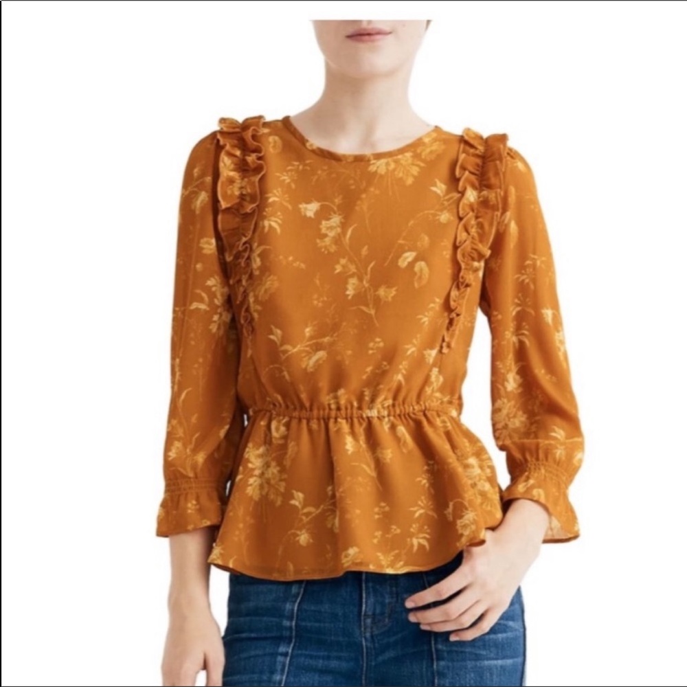 Madewell | ruffle shoulder peplum top af675